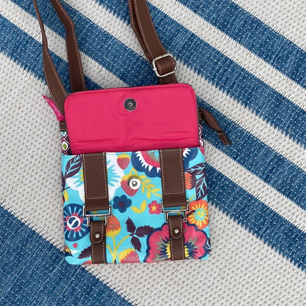 Lily Bloom Brightly Patterned, coated “thermoplastic“ Crossbody and More Bag! - Picture 6 of 11